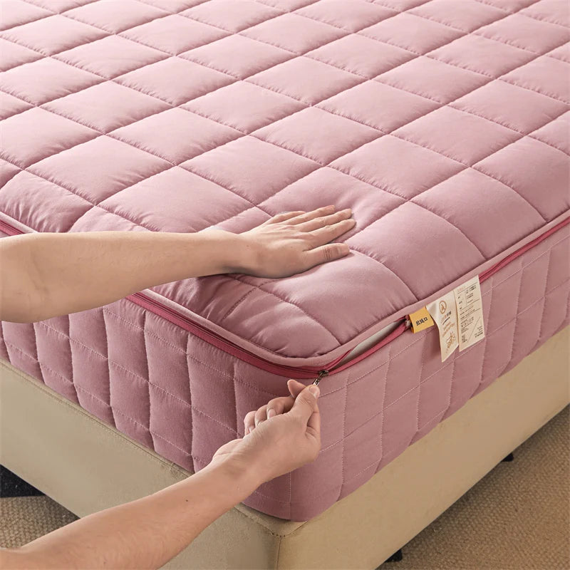 Six-Sided All-Inclusive Mattress Cover with Zipper – Thickened Quilted Protector, Custom Sizes