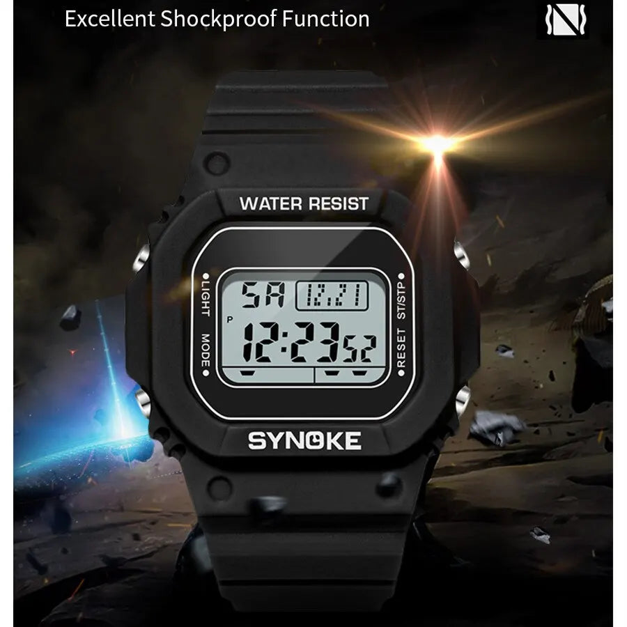 SYNOKE Men's Military Digital Watch | Outdoor Sport Retro Waterproof Multifunctional Luminous Wristwatch