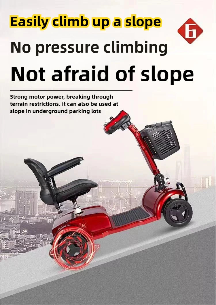 Foldable 4-Wheel Mobility Scooter – 300W, 25–50 km Range