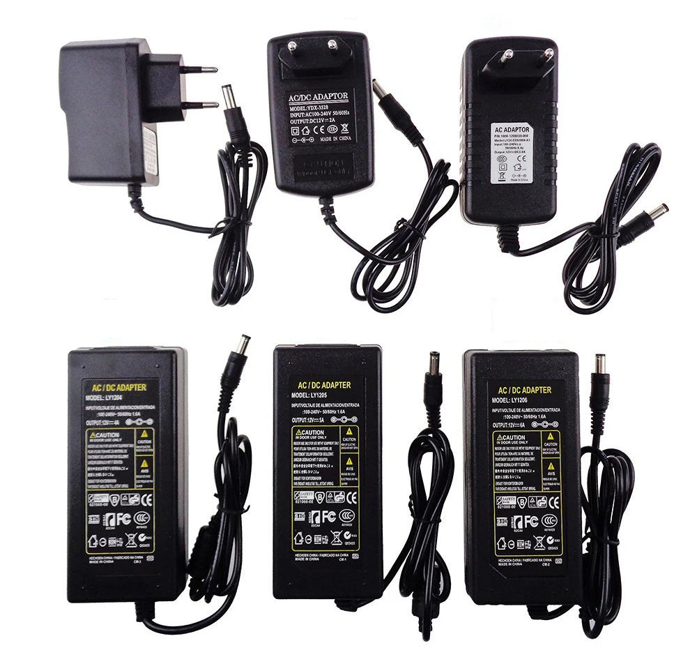 24V DC Switching Power Supply Adapter – 1A–10A, 110V/220V AC Input with US/EU/UK/AU Plug