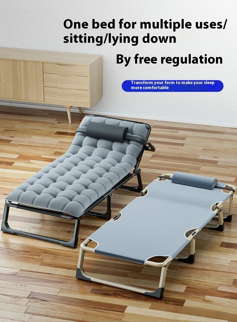 GIANXI Summer Camp Bed Folding Chair Office Nap Bed Recliner Napping Appliance Accompanying Bed Folding Bed With Cushion