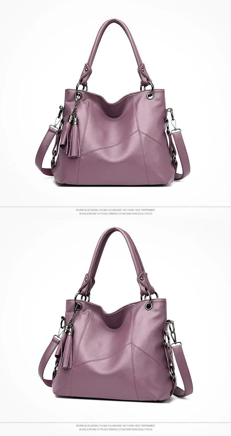 Large Capacity PU Leather Crossbody Tote Bag – Luxury Shoulder Bag for Women