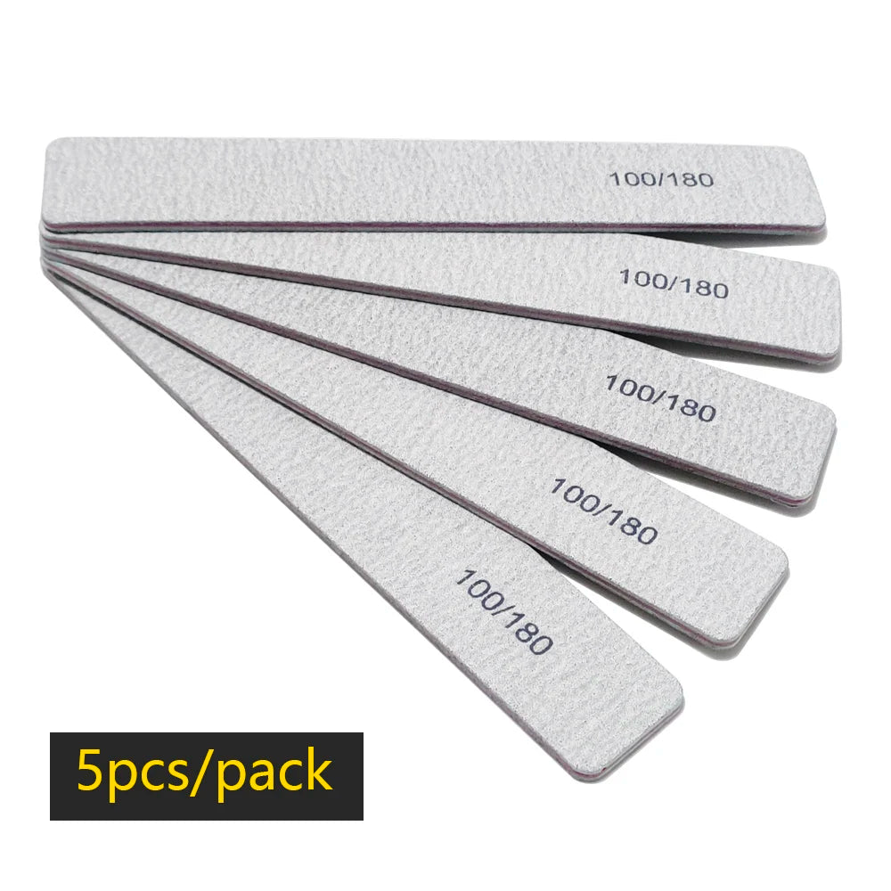 Nail File Buffer 100/180 Grit – Double-Sided Half Moon Sandpaper Nail Sanding & Manicure Tool