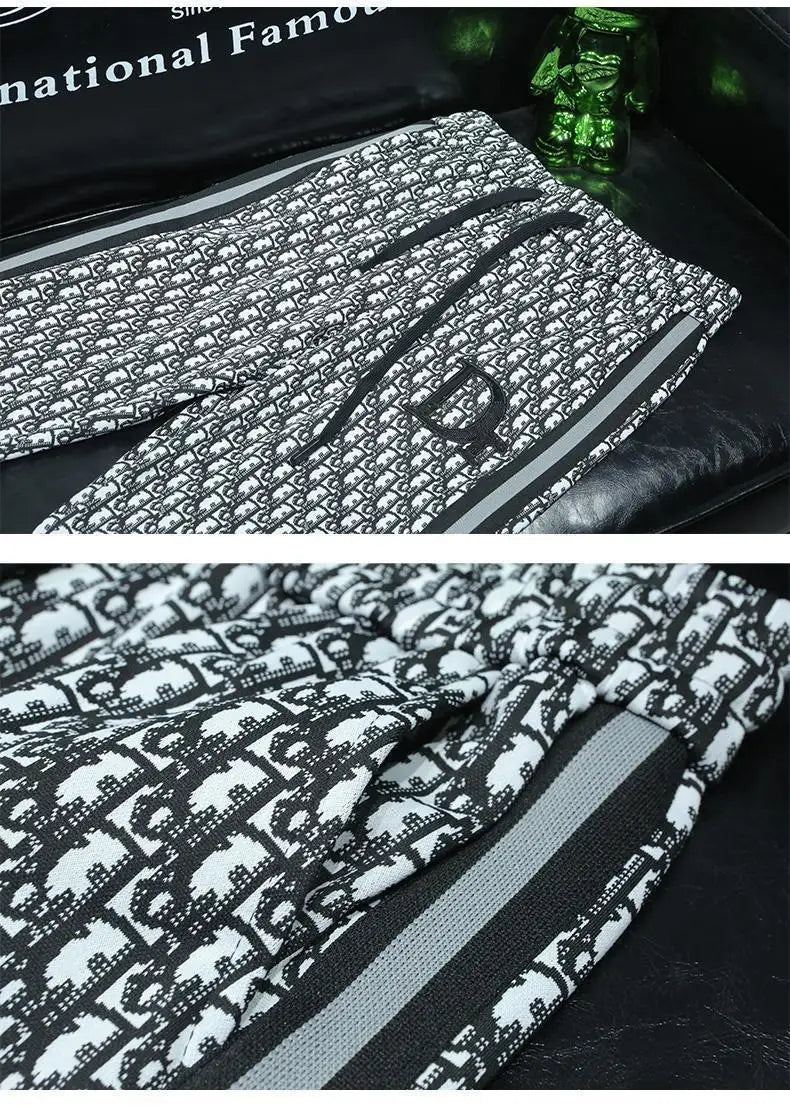 Men's Long Sleeve Splicing Full Print Sport 2-Piece Set – High-End Fashion Casual Suit
