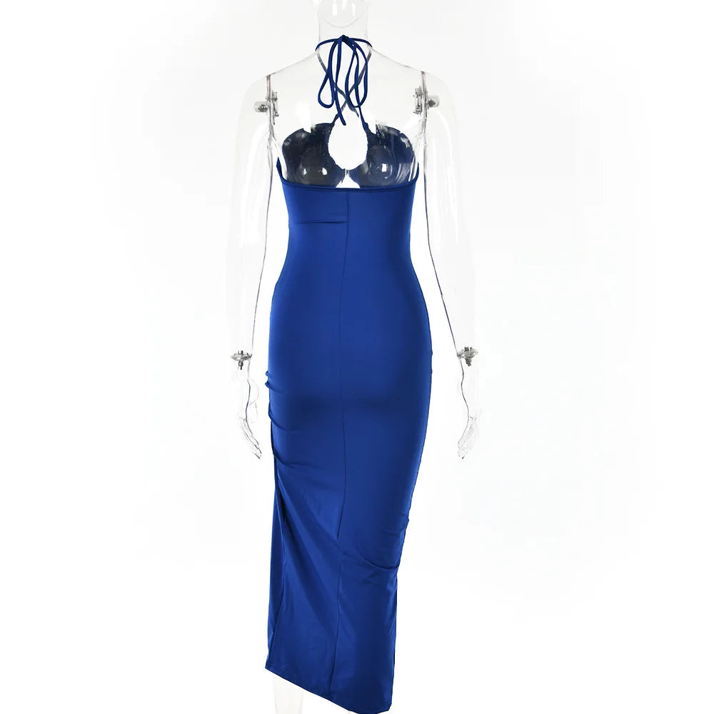 Sleeveless Backless Bodycon Club Midi Dress — Sexy Slim Night Party Dress