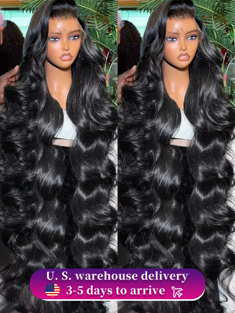 200% 46 40 Inch 13X6 HD Transparent Body Wave Lace Frontal Wig Loose Wave 13X513X7 HD Lace Front Human Hair Wigs For Black Women