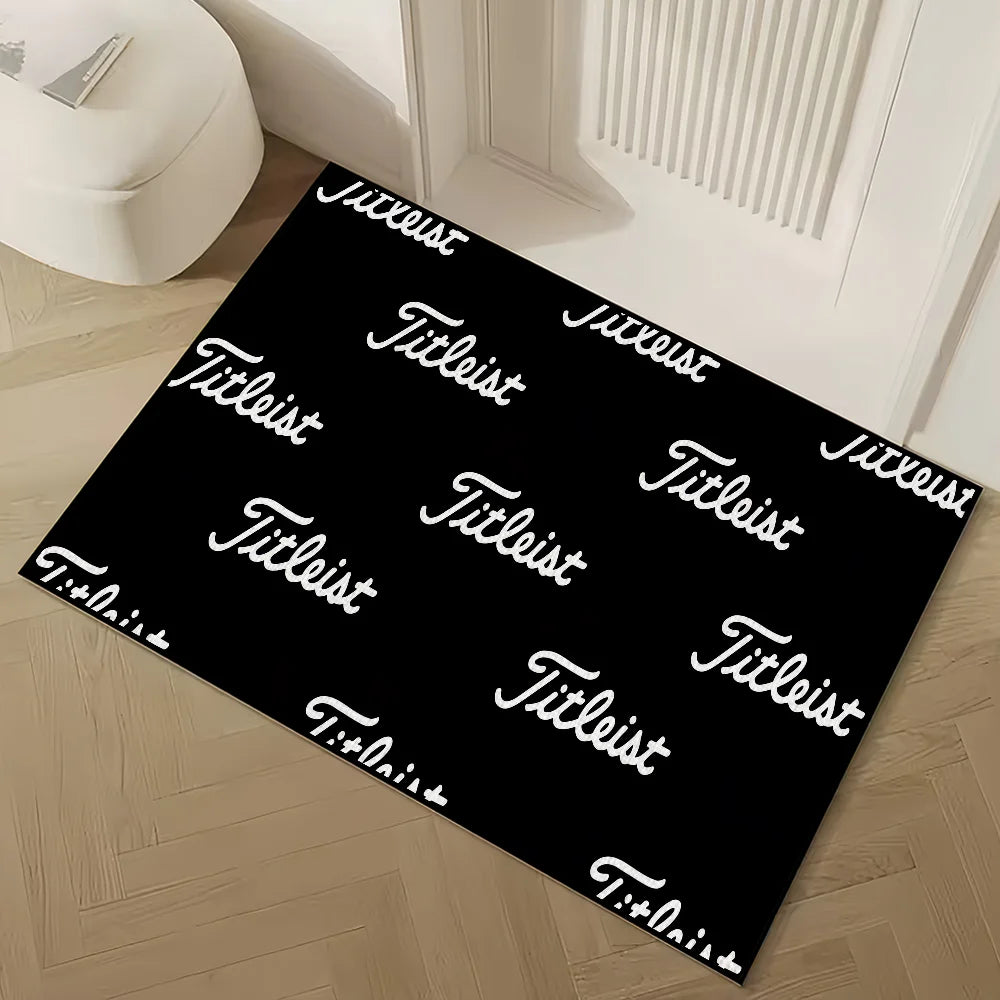 Fashion Logo Brand Area Rug – Anti-Slip, Fade-Resistant Floor Mat for Bedroom, Hallway & Balcony, 4 Colors & 7 Sizes