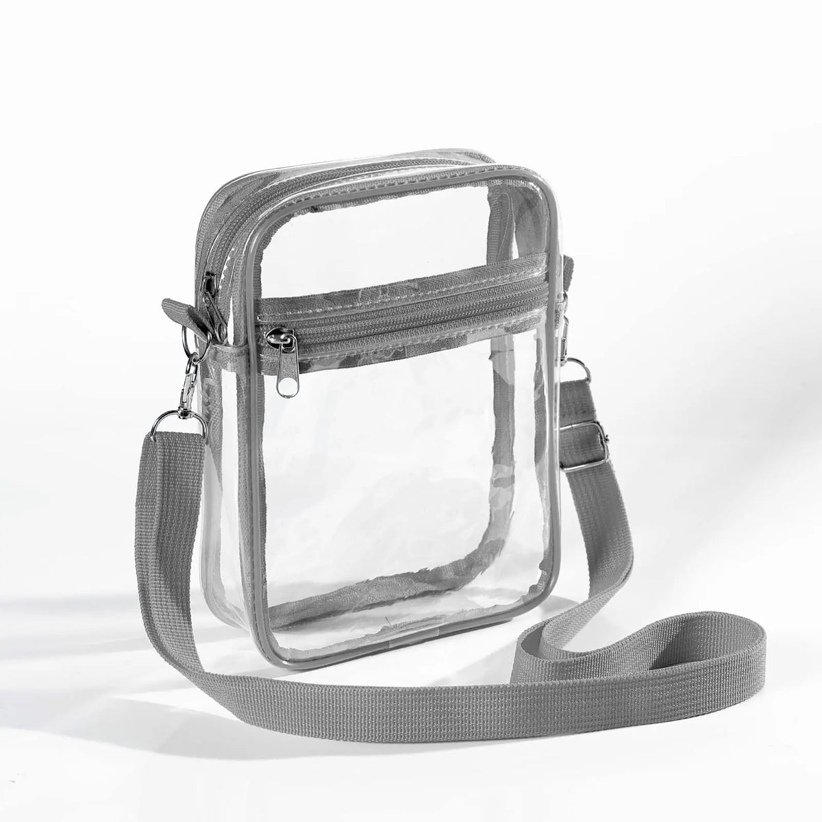 Women's Clear Stadium Crossbody Bag – PVC Transparent Shoulder Purse with Front Pocket