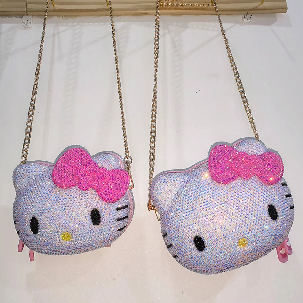 Handmade Rhinestone Crystal Crossbody Bag – Kawaii Kids Girls Handbag Birthday Gift