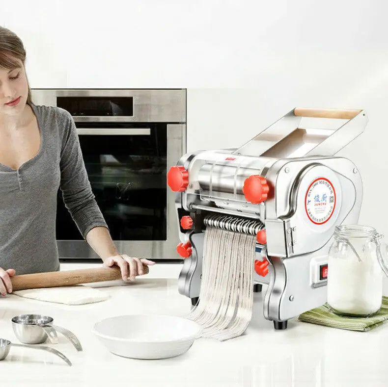 550W Electric Pasta & Noodle Maker — Stainless Steel Dual Knife Dumpling Skin Roller