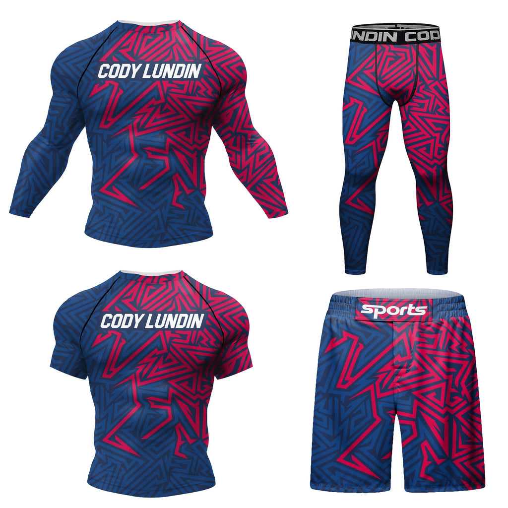 MMA BJJ Rash Guard 3D Print Compression T-Shirt & Pants – Durable Boxing Jogging Tracksuit