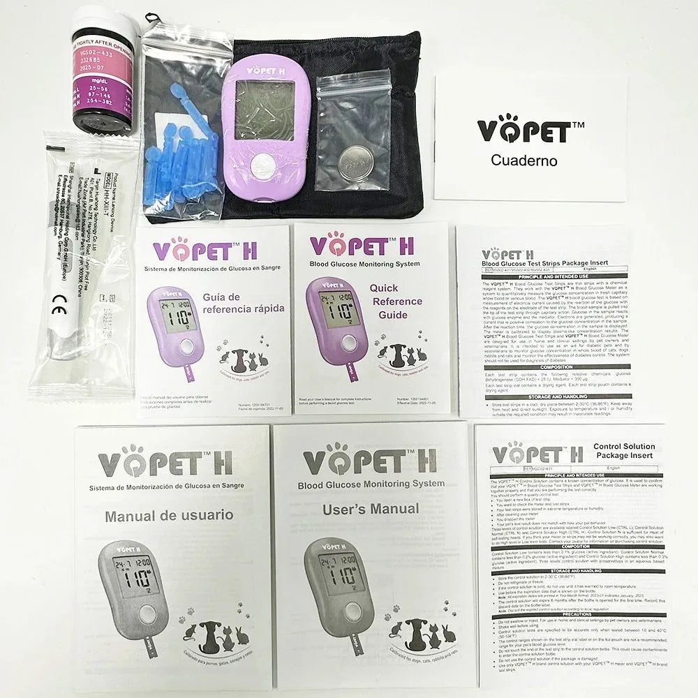 Pet Blood Glucose Meter – Professional Blood Glucose Monitoring System for Diabetic Dogs & Cats Diabetes Management