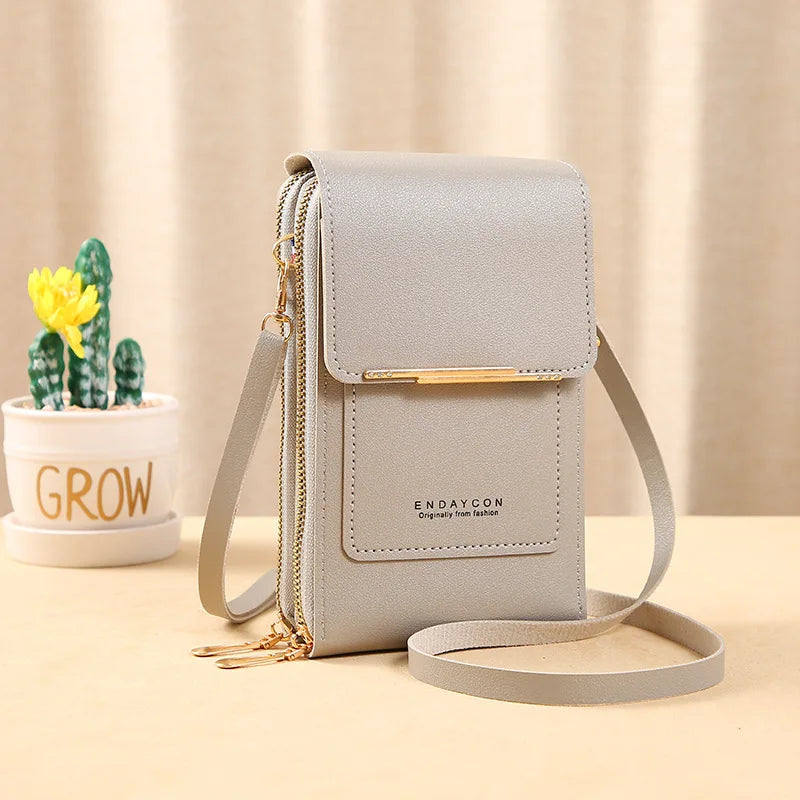 Women's Touch Screen Phone Crossbody Bag – Soft Leather Shoulder Purse & Messenger Handbag