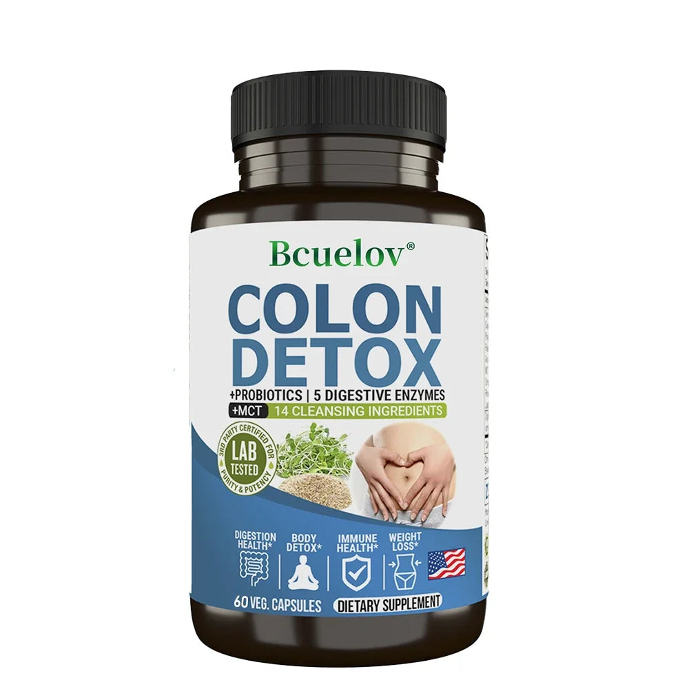 Colon Cleanser Detox Supplement – Bowel Cleansing with Psyllium Husk & Probiotics