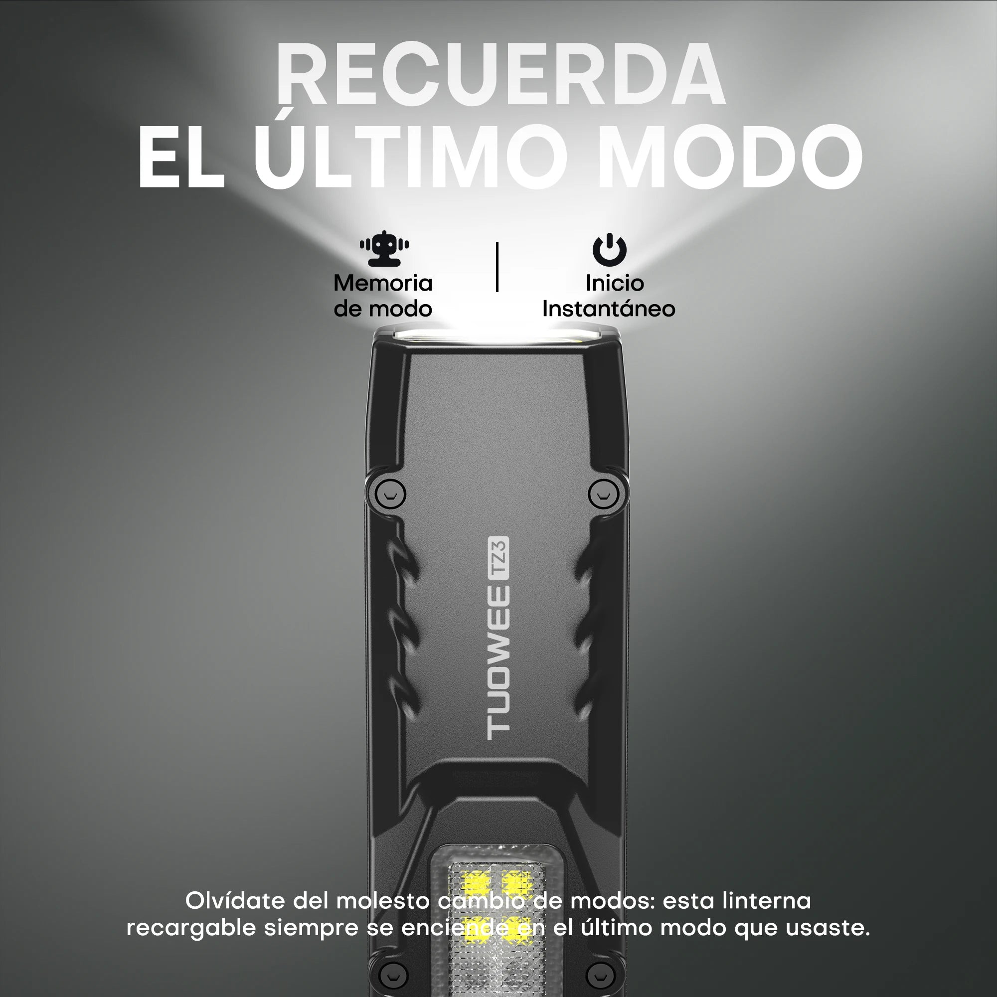 Rechargeable EDC Flashlight – 1600 Lumen, UV Detector, 9 Modes, Memory Mode, Lock, USB-C Fast Charge