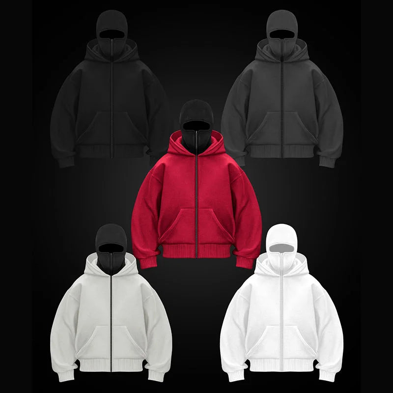 Women's Y2K Goth Double Hoodie Sweatshirt — Harajuku Fleece Pullover