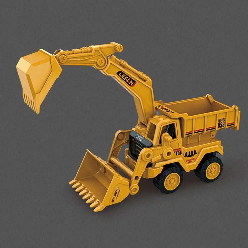 Large Construction Vehicle Toy – Bulldozer, Excavator & Dump Truck Model for Kids