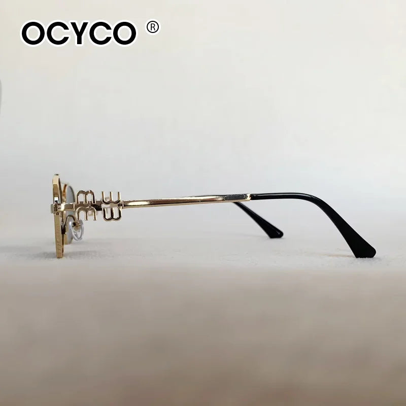 OCYCO Small Punk Oval Sunglasses | Metal Double Bridge UV Protection Designer Shades for Men & Women
