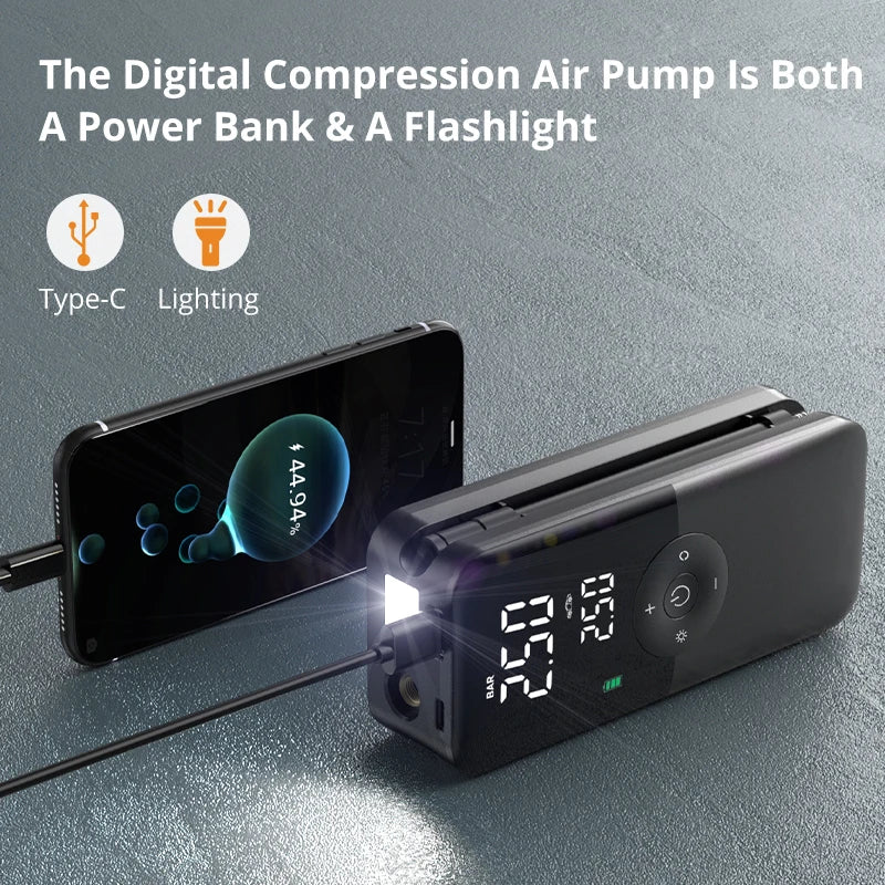 CARSUN Cordless Tire Inflator with Digital Display