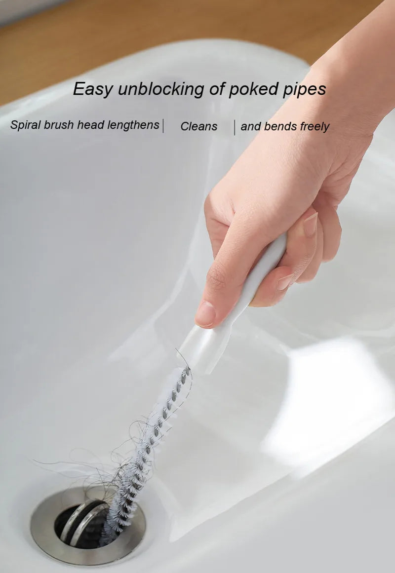 Flexible Drain Cleaning Brush — Pipe Dredging Tool for Bathroom, Kitchen & Sink Clogs