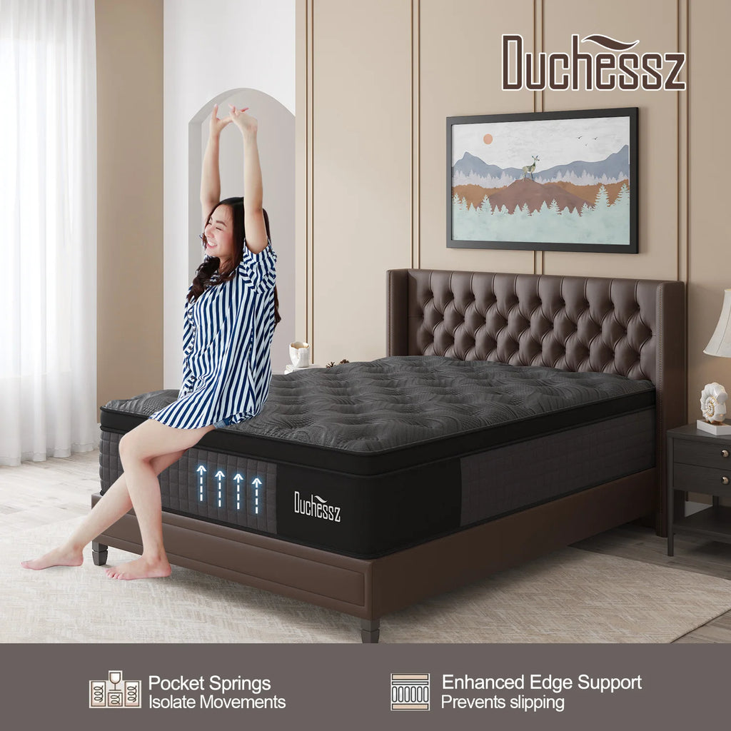 10"/12"/14" Gel Memory Foam Pocket Spring Hybrid Mattress – Medium Firm, Twin to King, Boxed