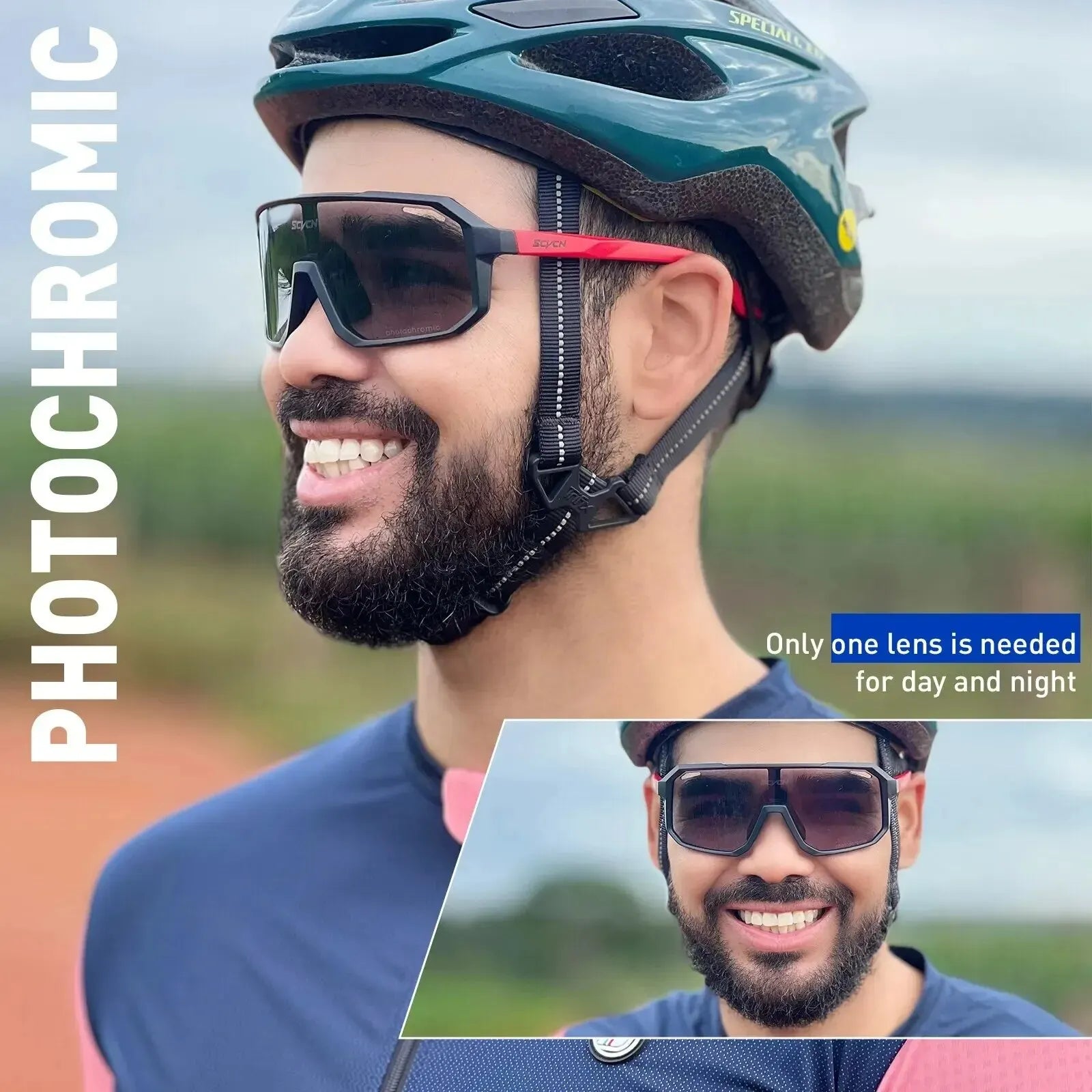 Photochromic Cycling Sunglasses | Men Women Mountain Bike Road Outdoor Sports Hiking Goggles