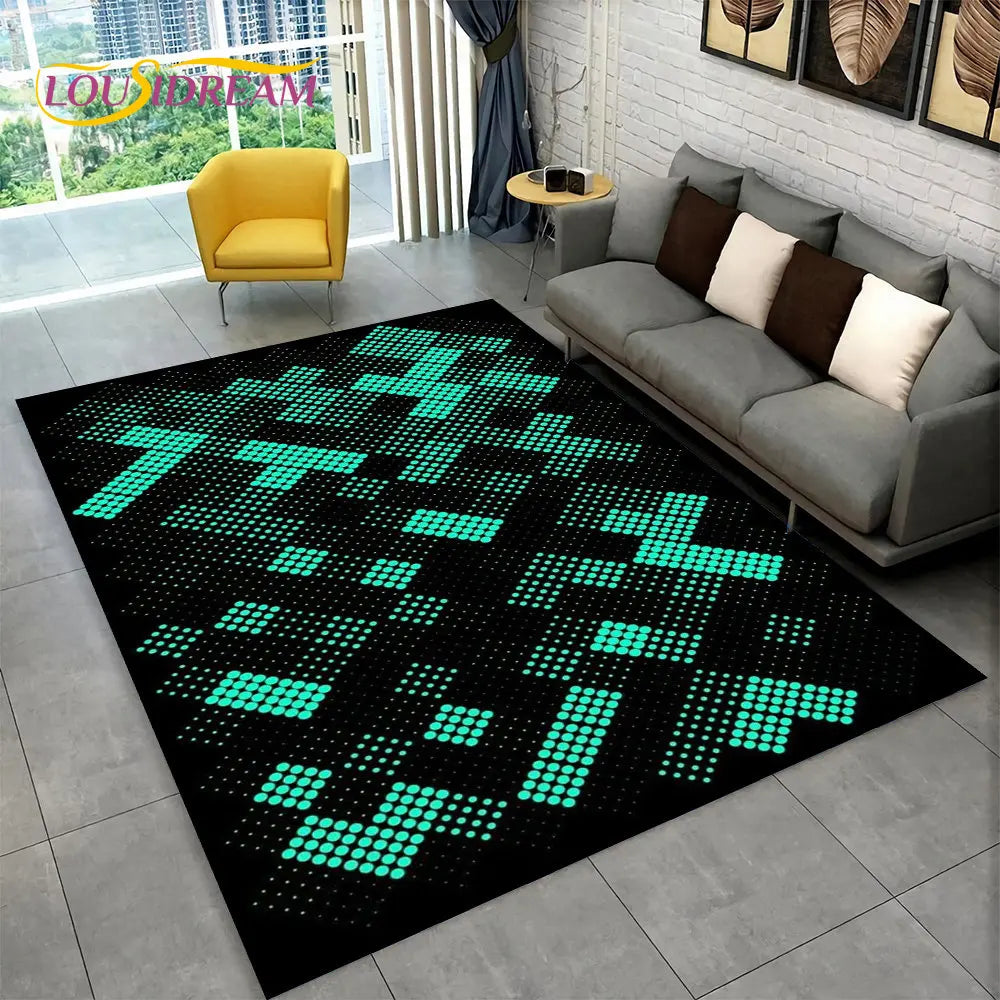 3D Abstract Modern Geometric Illusion Area Rug | 100% Polyester, Non-Slip, Machine Washable, 8 Sizes