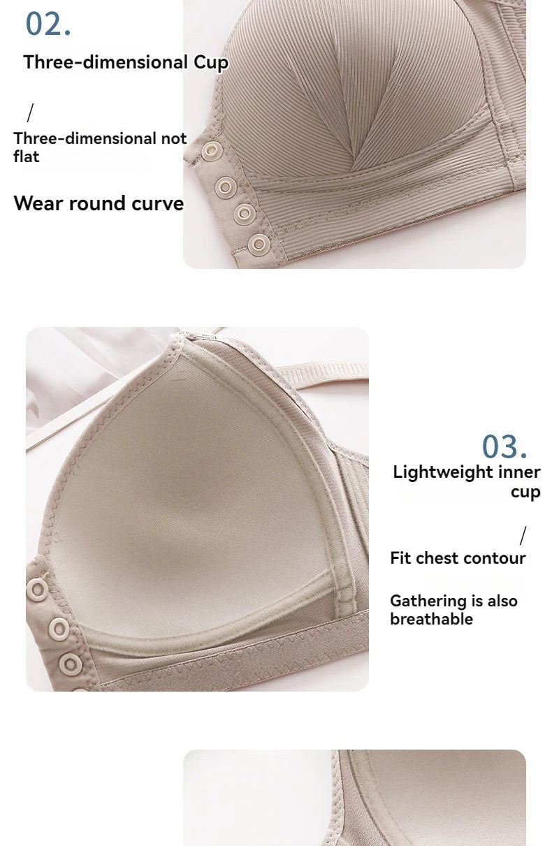 Front-Buckle Push-Up Bra — Adjustable, Breathable & Available in Plus Sizes