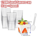 Clear Square Dessert Cups with Spoons