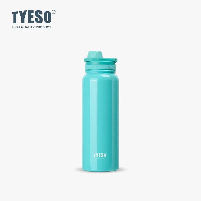 TYESO 304 SS Vacuum Thermos Bottle – Wide Mouth, Leakproof, 6–12Hr, 600–1200ml, 10+ Colors, Optional Cup Bag
