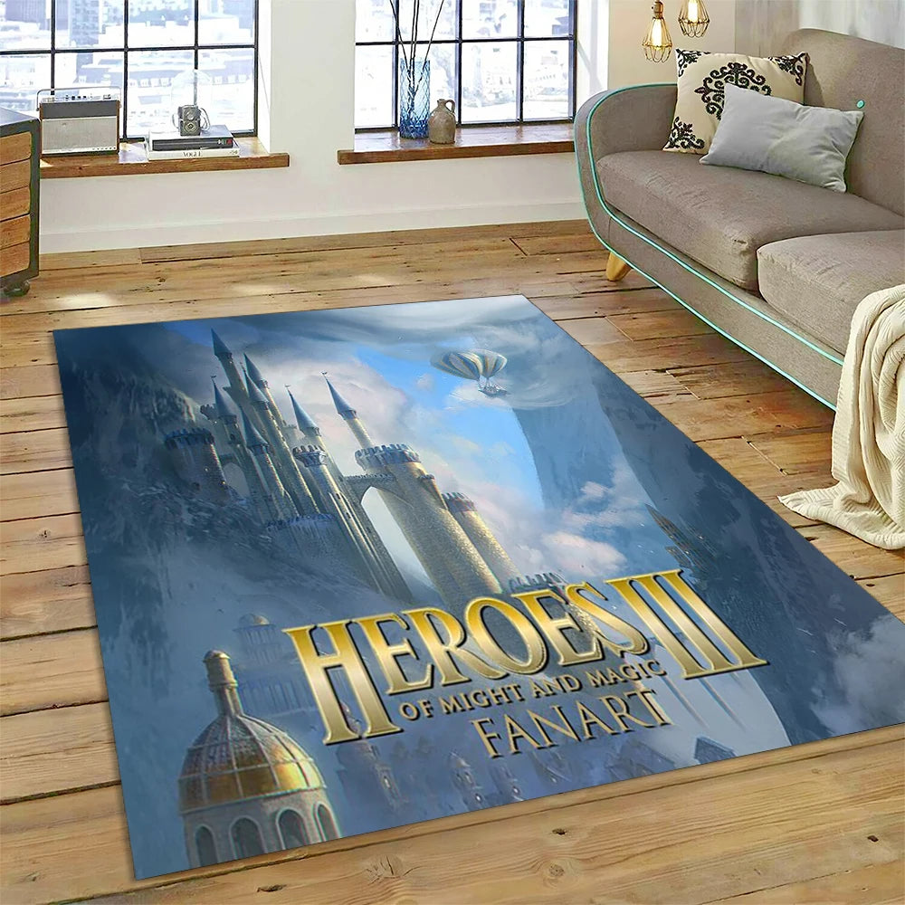 Heroes of Might & Magic Retro Gaming Rug – Non-Slip Floor Mat for Living Room, Bedroom & Sofa, 27 Designs & 9 Sizes