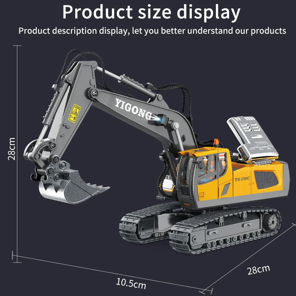 RC Excavator & Construction Toy Set – Remote Control Dump Truck & Bulldozer for Kids