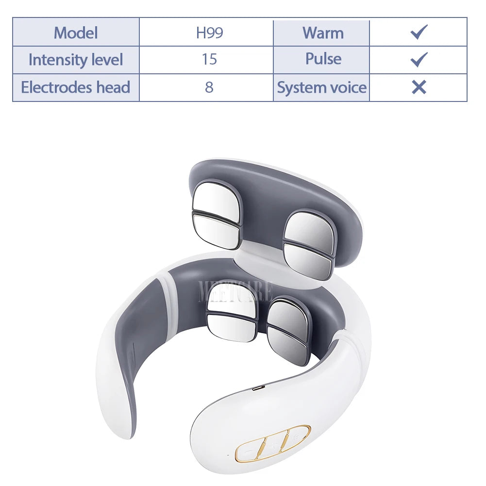 TENS Pulse Neck & Shoulder Massager – Cervical Muscle Relief with EMS & Heat