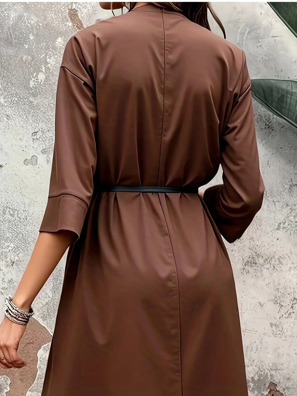 Elegant formal and casual long dresses for women (spring/autumn/summer), with a complimentary belt, made of non-see-through fabr
