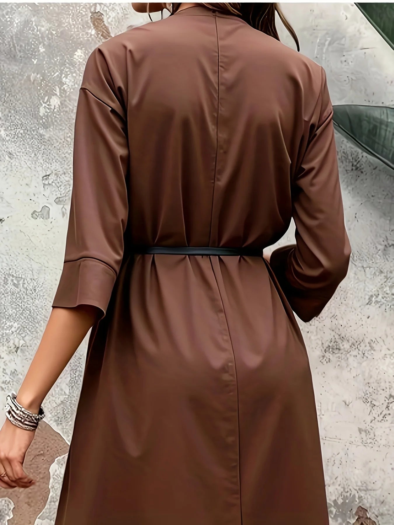 Elegant formal and casual long dresses for women (spring/autumn/summer), with a complimentary belt, made of non-see-through fabr