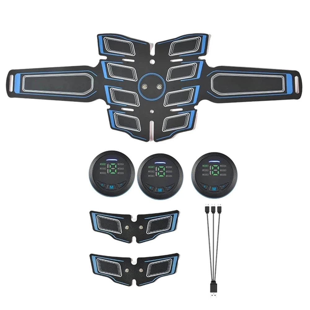 EMS Abs Muscle Stimulator Trainer — USB Rechargeable Abdominal Toning Belt