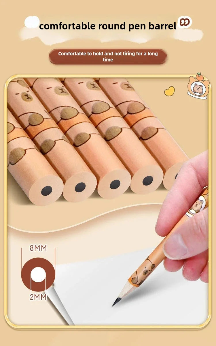12-Piece Capybara Pencil & Eraser Set