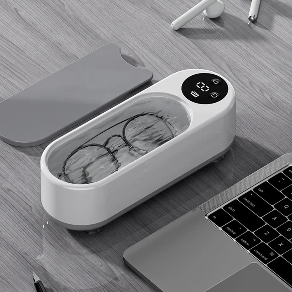Portable Ultrasonic Jewelry & Glasses Cleaner — USB Rechargeable, 360° Deep Clean