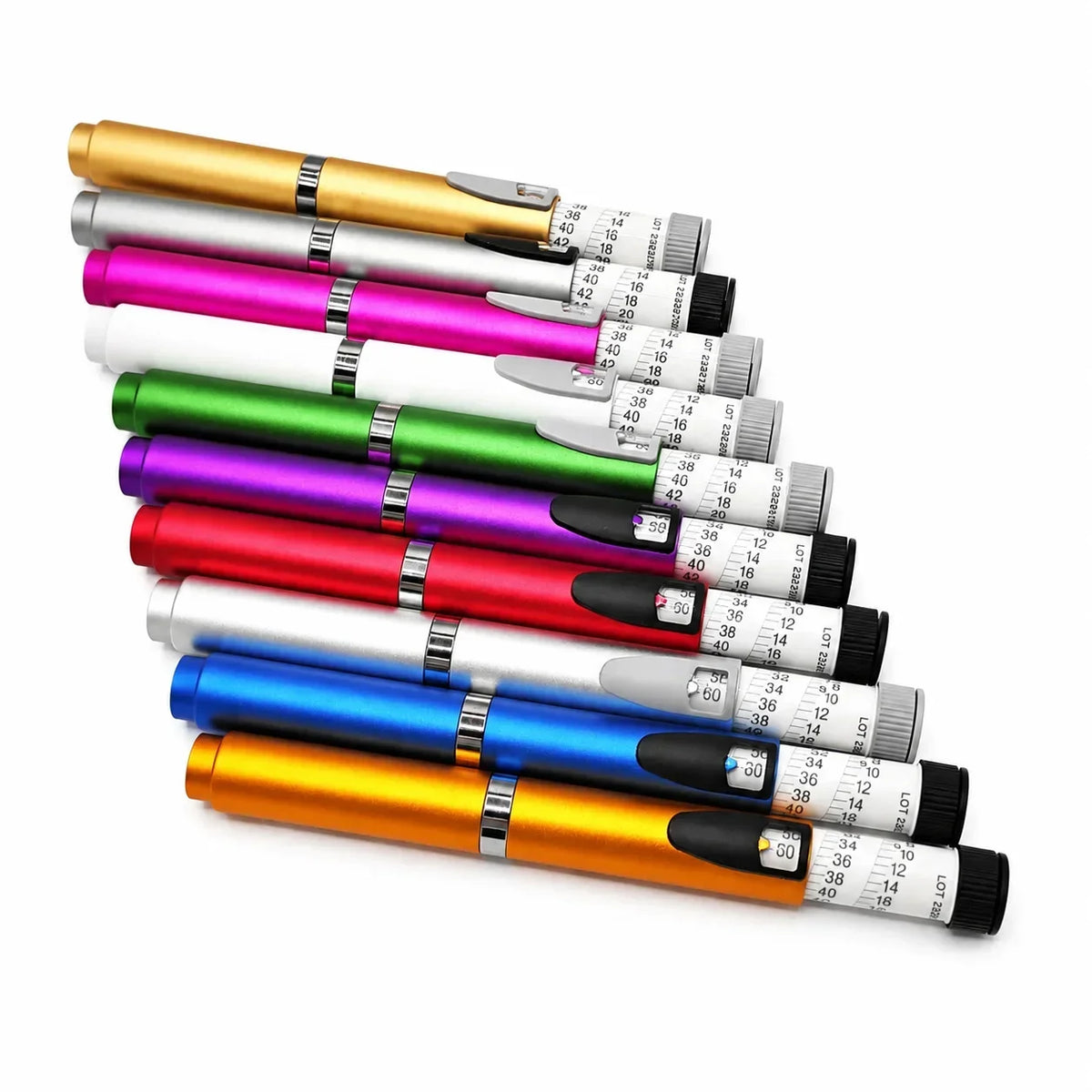 Reusable Insulin Injection Pen – Metal V2 Adjustable 60IU Dose Control with Clear Scale