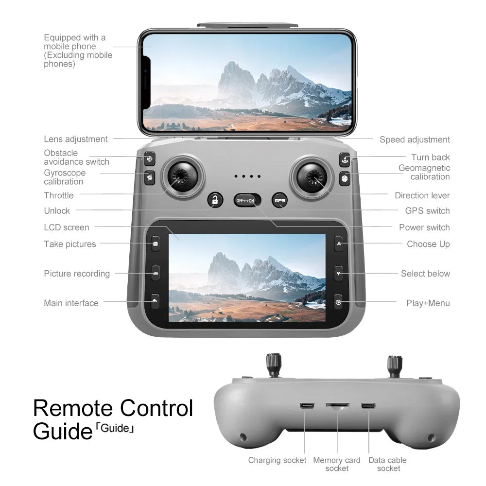 V198MAX GPS Drone with Screen Remote & Camera
