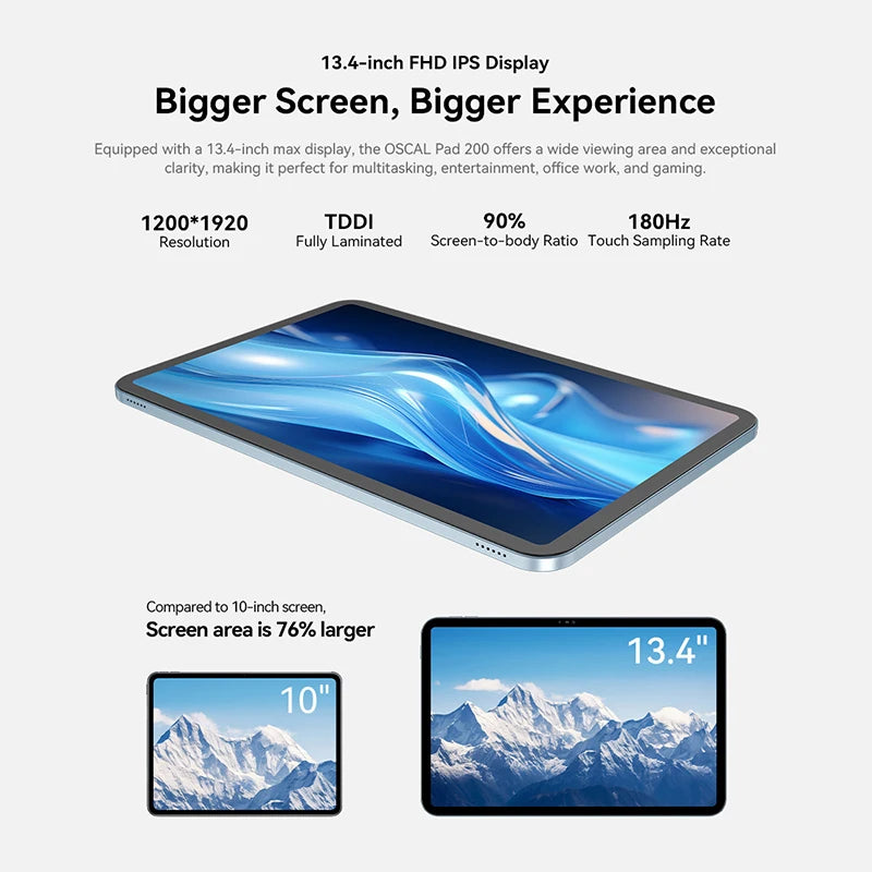 Blackview Oscal Pad 200 13.4" Android 16 Tablet – 6GB RAM, 256GB, 120Hz, 4G LTE