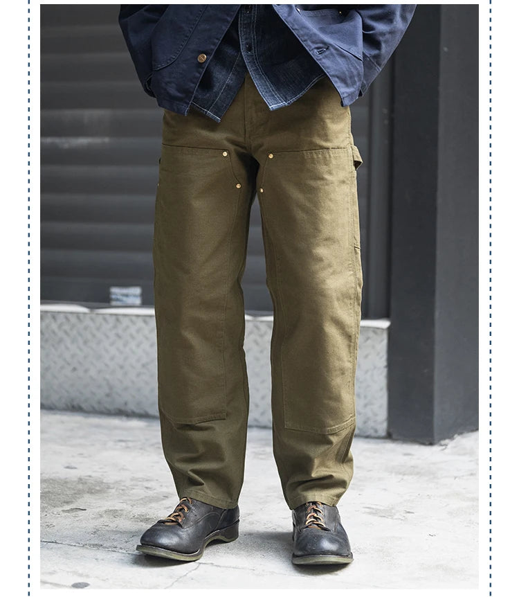 Double Knee Canvas Work Pants – Men's Heavyweight Cotton Carpenter Pants