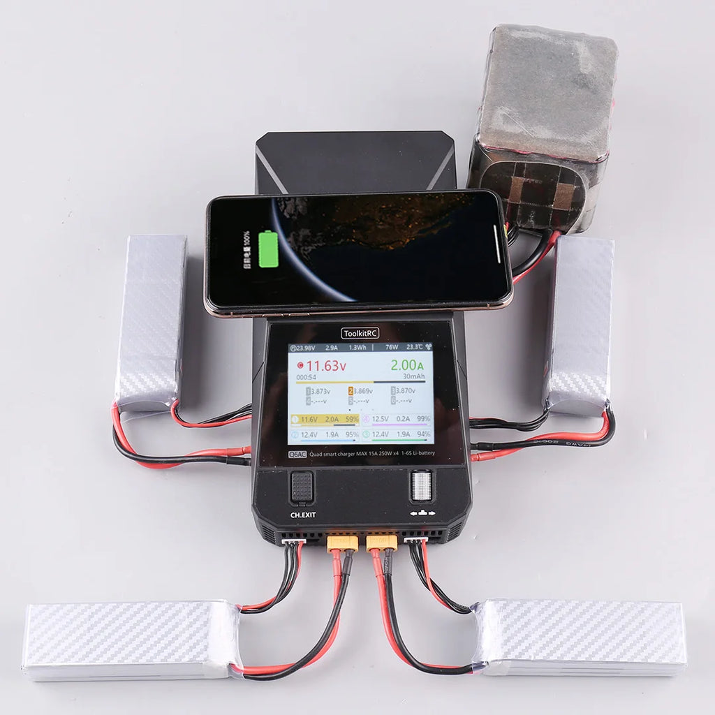 ToolkitRC Q6AC Multi-Chemistry Battery Charger — LiPo, LiFePO4, NiMH & Lead-Acid