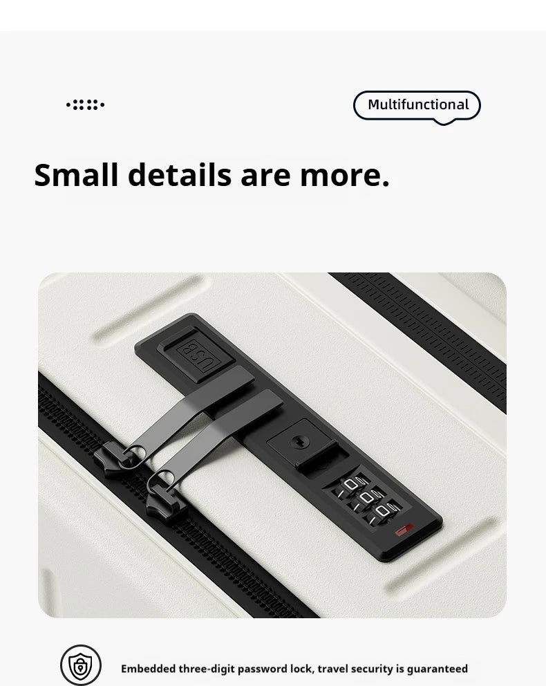 New Front Open Suitcase Hut Trolley Box 20/24/26 Inch High Quality Frame Large Capacity Suitcase Men's Ladies' Travel Case