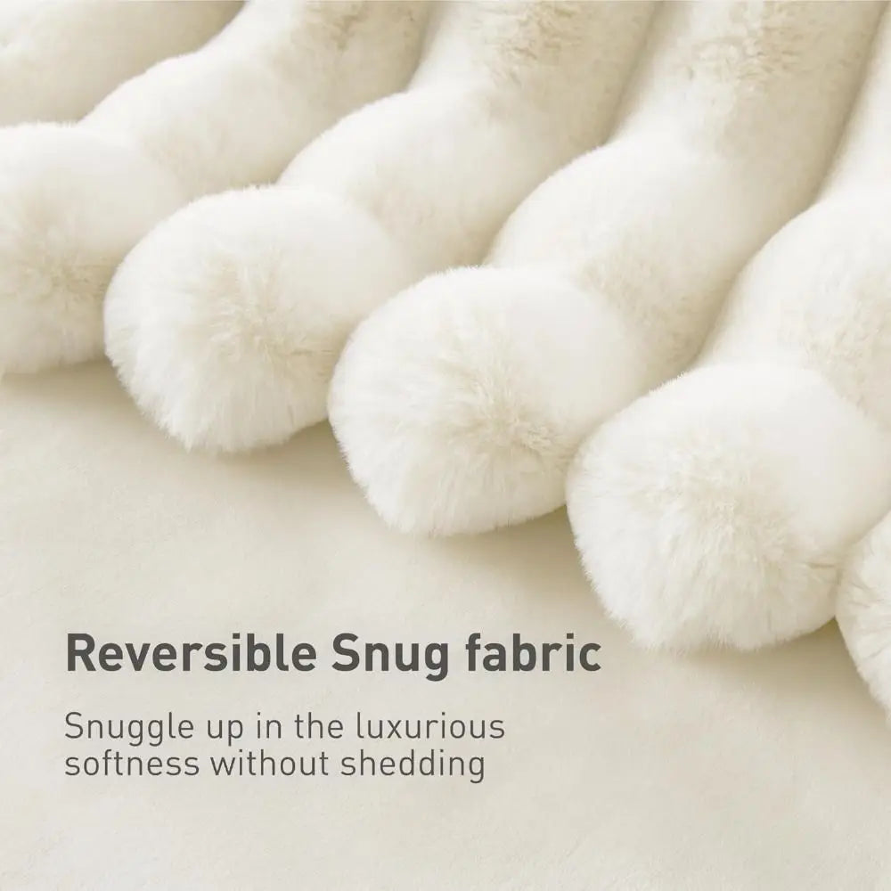 Double-Sided Jacquard Throw Blanket – Warm & Breathable Cotton-Bamboo Blend, 6 Colors