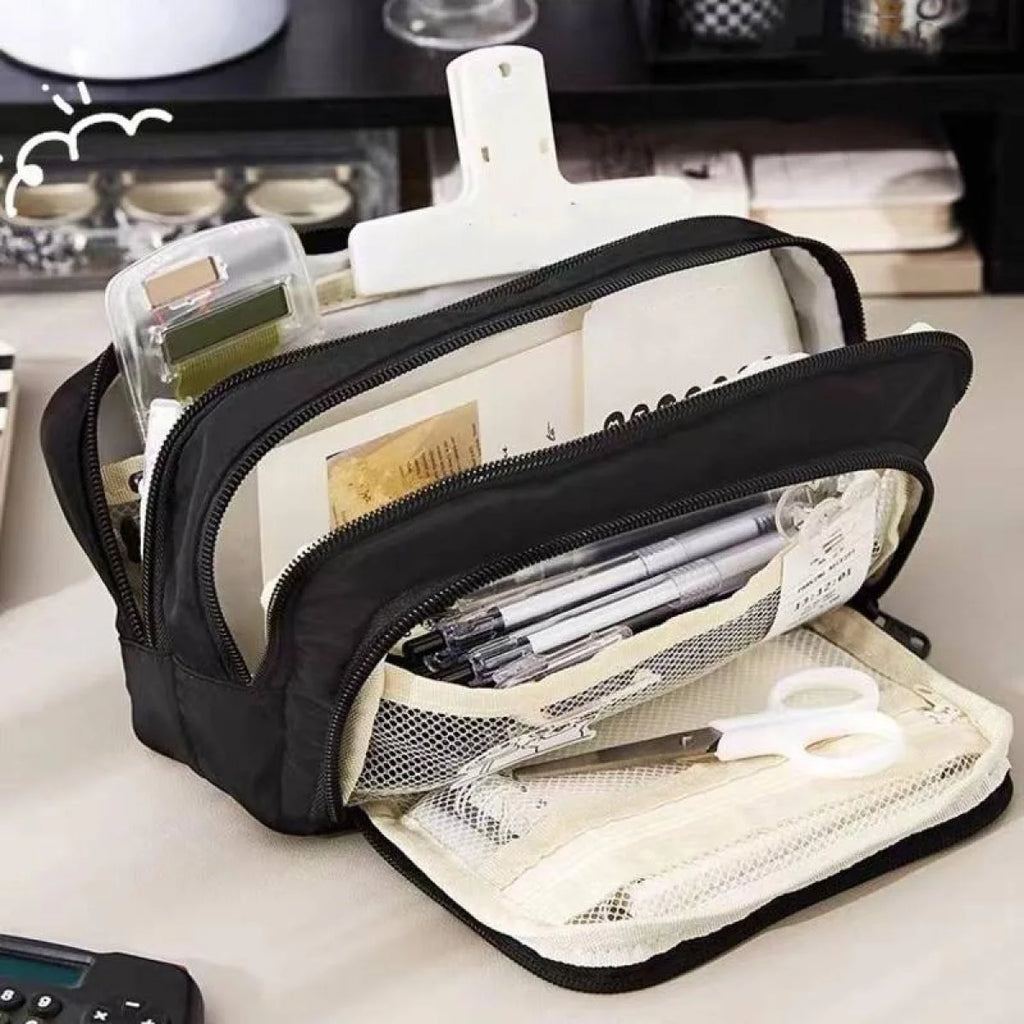 Large Capacity Pencil Case – Handheld Pen Bag & Cosmetic Pouch for School, Office & Travel