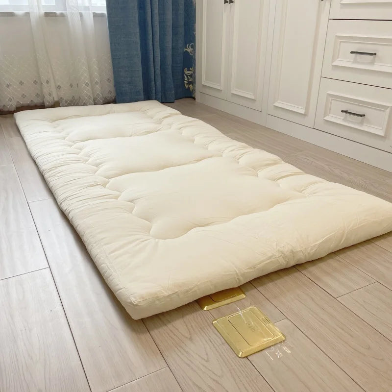 Japanese Shiki Futon Mattress – Thickened Tatami Sleeping Pad, Foldable Floor Guest Bed, Single Size