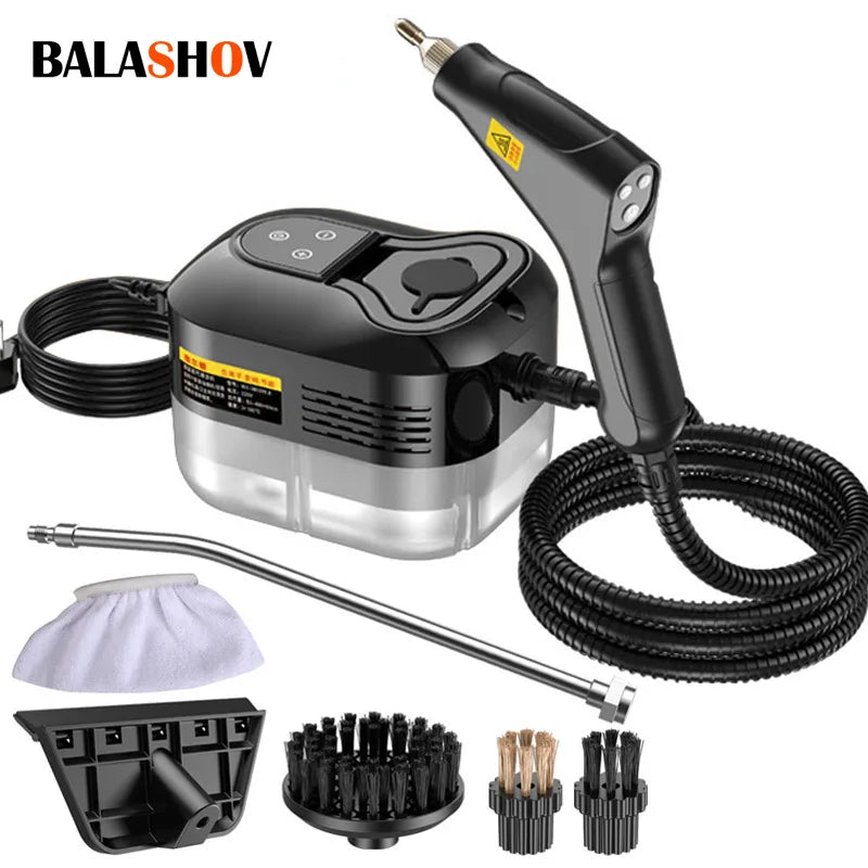 2500W Handheld Steam Cleaner – Digital Display, 6-Speed, 1200ml Tank, 110V/220V, Kitchen, Car & Furniture