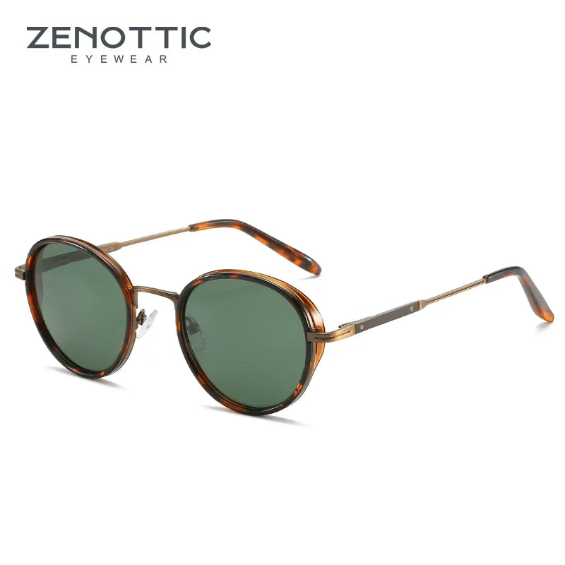 ZENOTTIC Steampunk Round Polarized Sunglasses | Mirror Vintage Shades UV400 for Men & Women