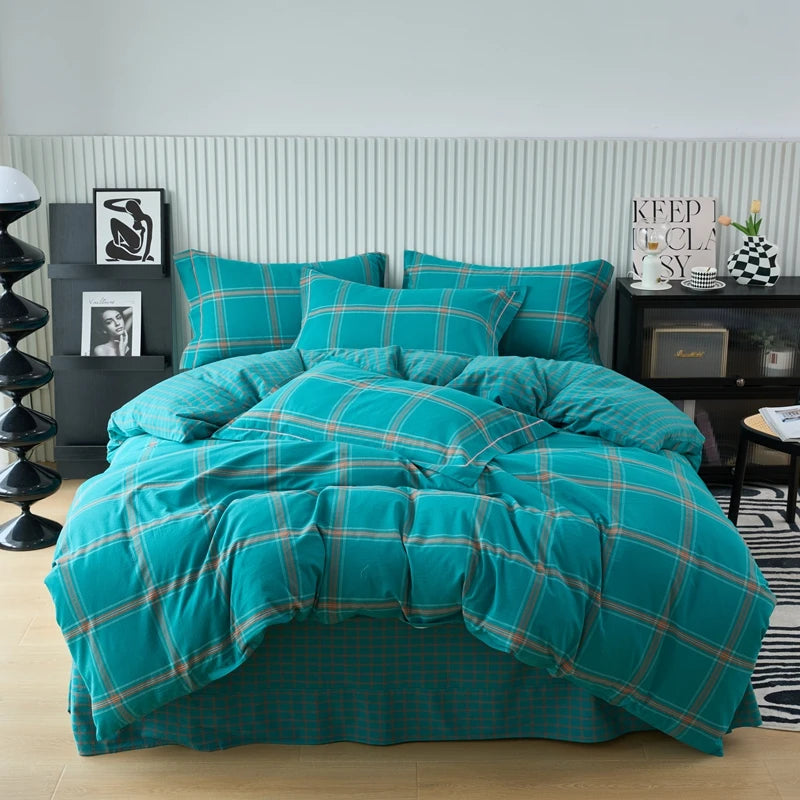 100% Cotton Plaid Duvet Cover | Classic Plaid Style, 160x210 to 220x240cm, Pillowcase Sold Separately
